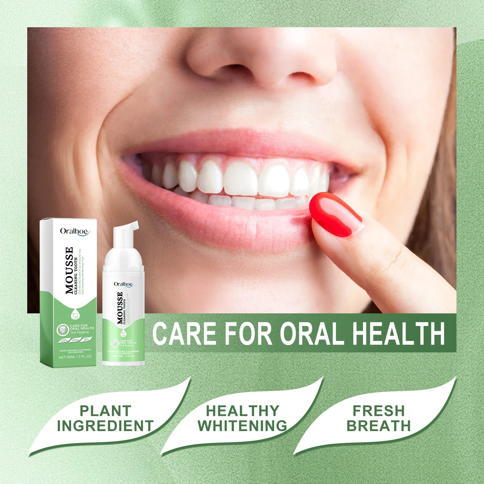 Whitening Foaming Toothpaste Stain Removal Plaque Foam Mousse - 10