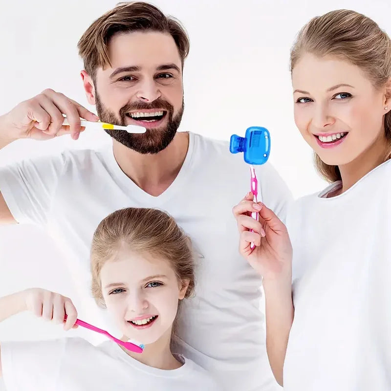 4 Pack Portable Toothbrush Travel Case Protective Head Cover Clip - 7