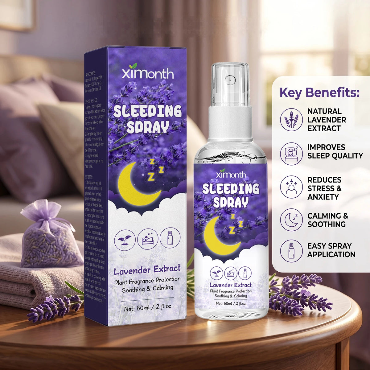 Lavender Sleeping Spray Calming Sleep Aid & Anxiety Relief Mist