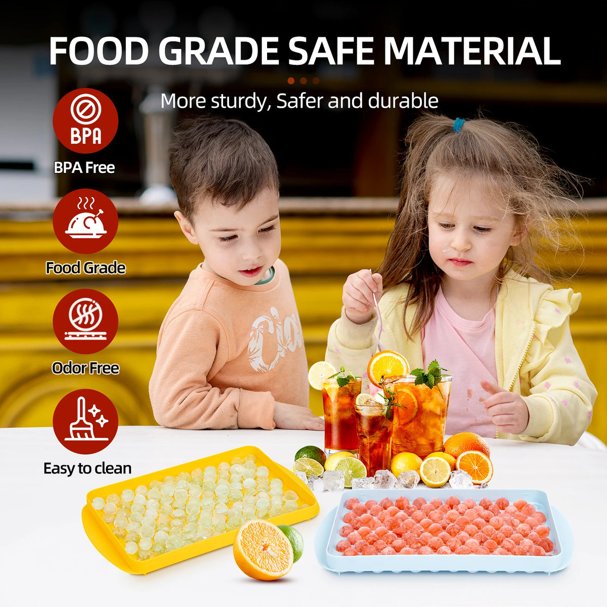104 Cavity Mini Ice Cube Tray Round Ball Maker Mold for Drinks and Bar
