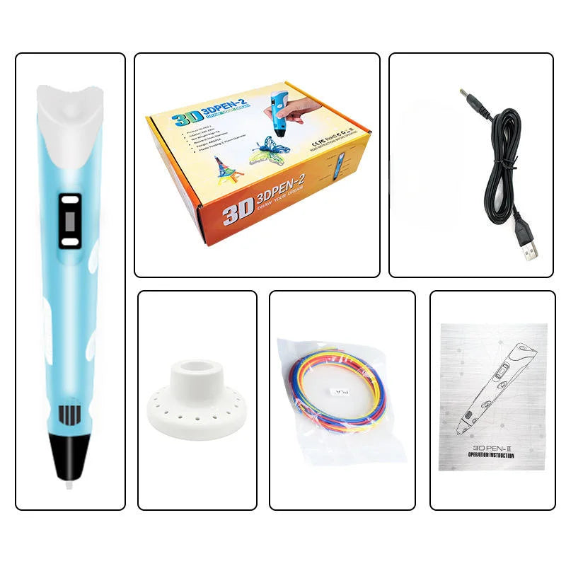 Kids 3D Printing Pen DIY Drawing Pen & Filament Toy