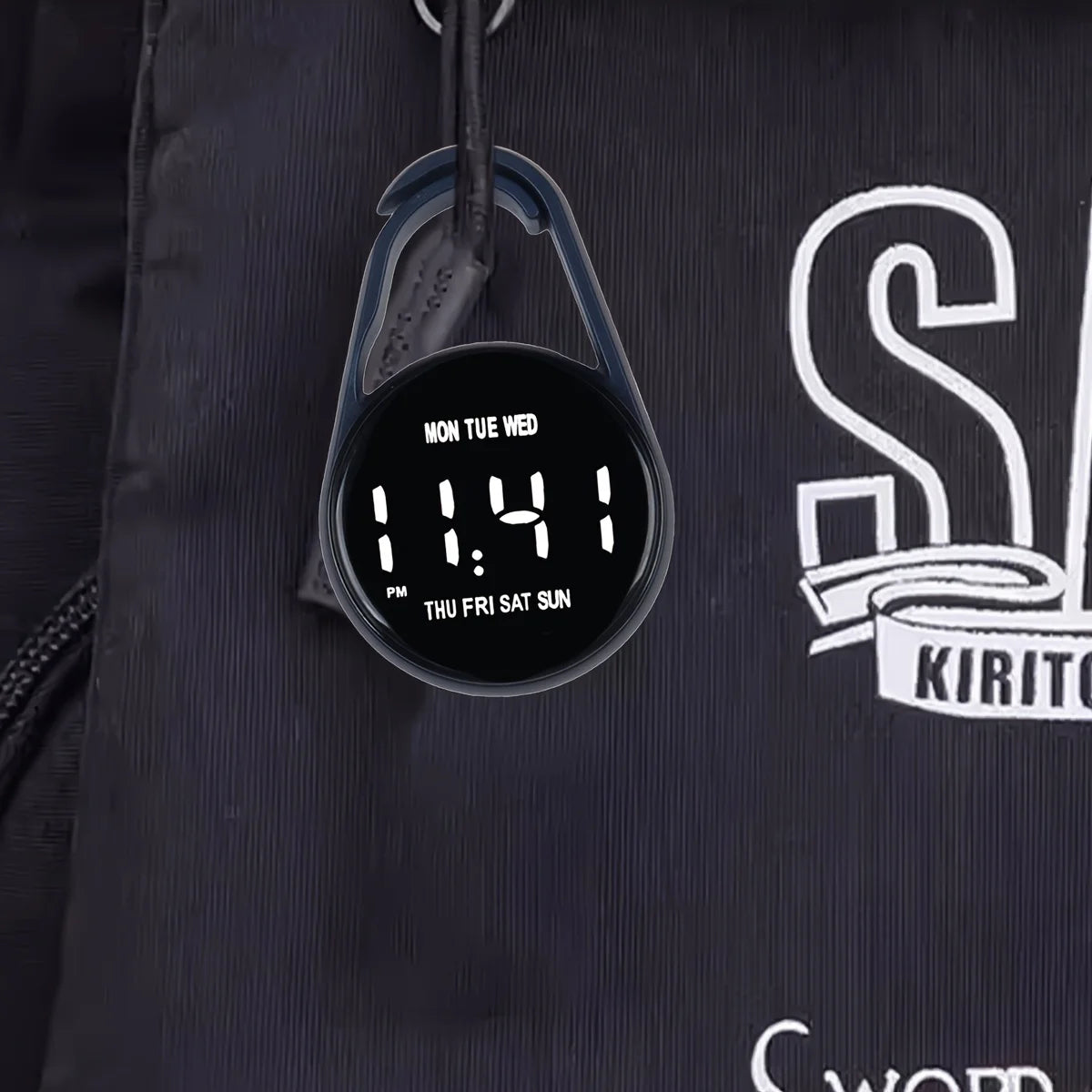 2PC LED Digital Hanging Pocket Watch Waterproof Luminous Carabiner Clock - 4