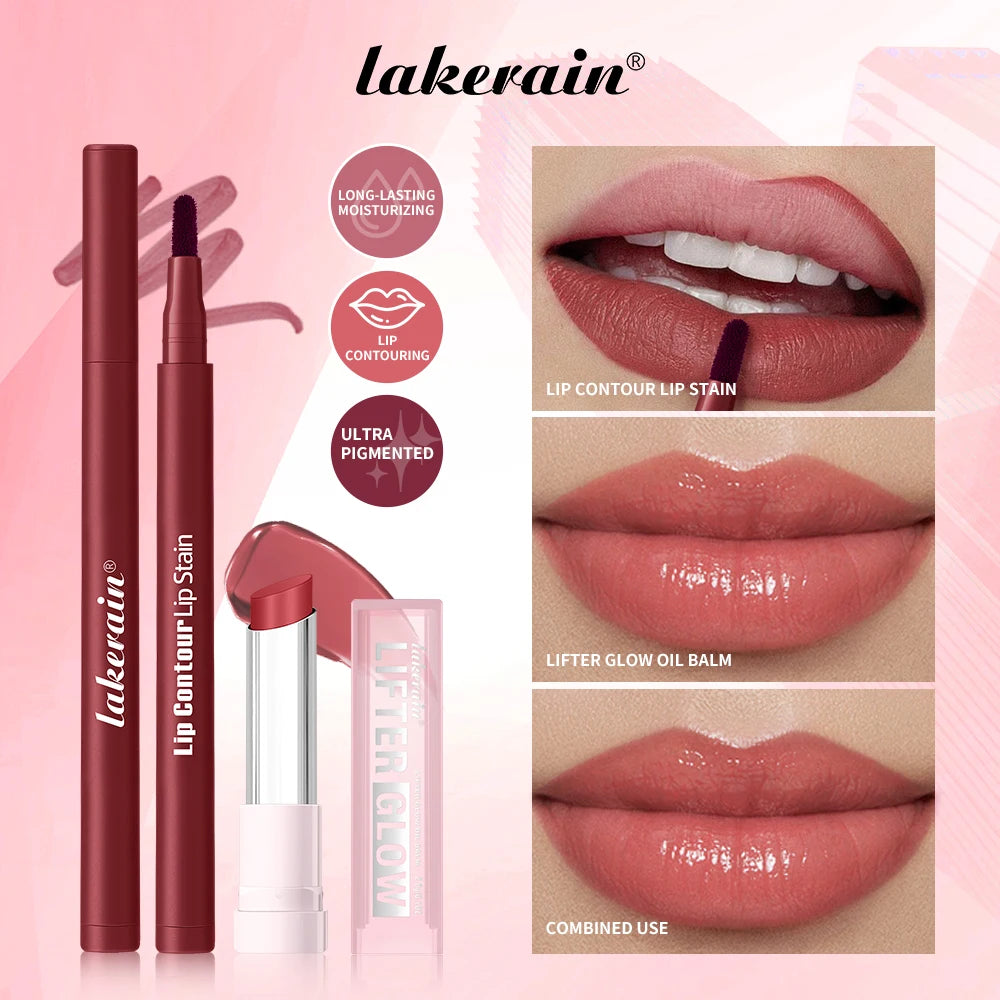 Lip Liner Pencil & Moisturizing Lip Balm Makeup Kit - 1