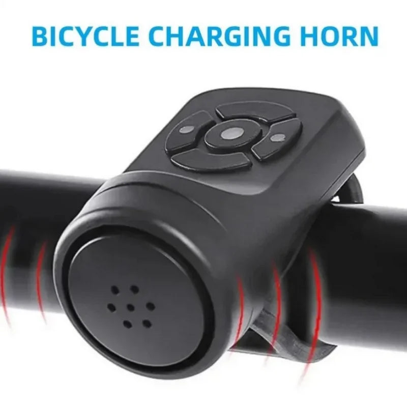 USB Rechargeable Electric Bicycle Horn Anti-Theft Bike Bell Siren - 1
