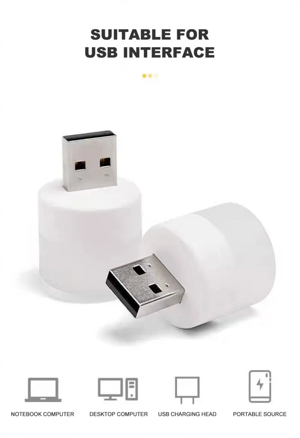 Mini USB LED Night Light Portable Plug In Lamp for Reading and Travel