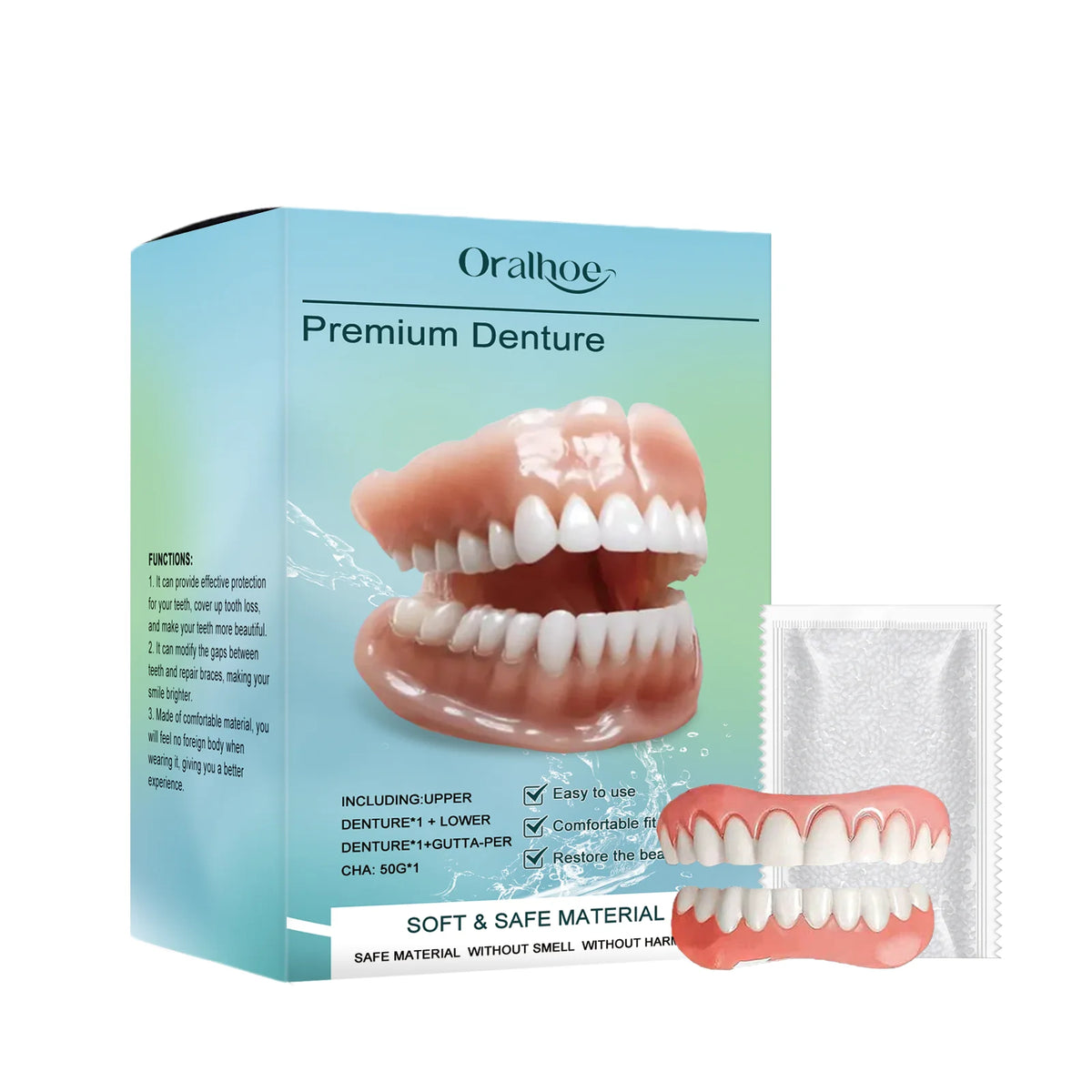 Silicone Denture Set Temporary False Teeth Veneers