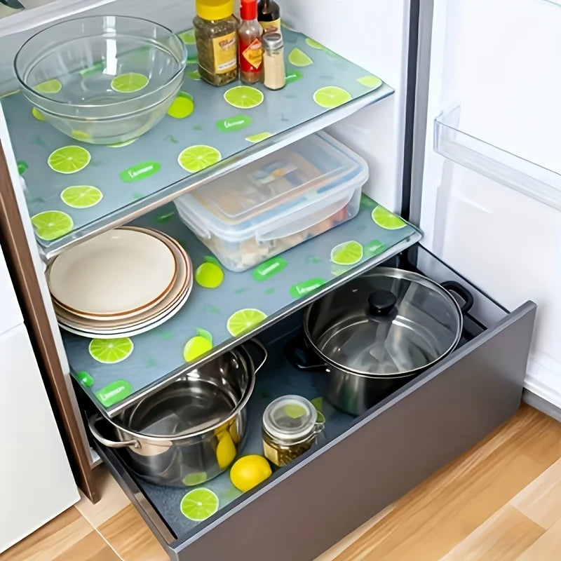 12PCS Refrigerator Mats Waterproof Fridge Liners Non-Slip Shelf Pads