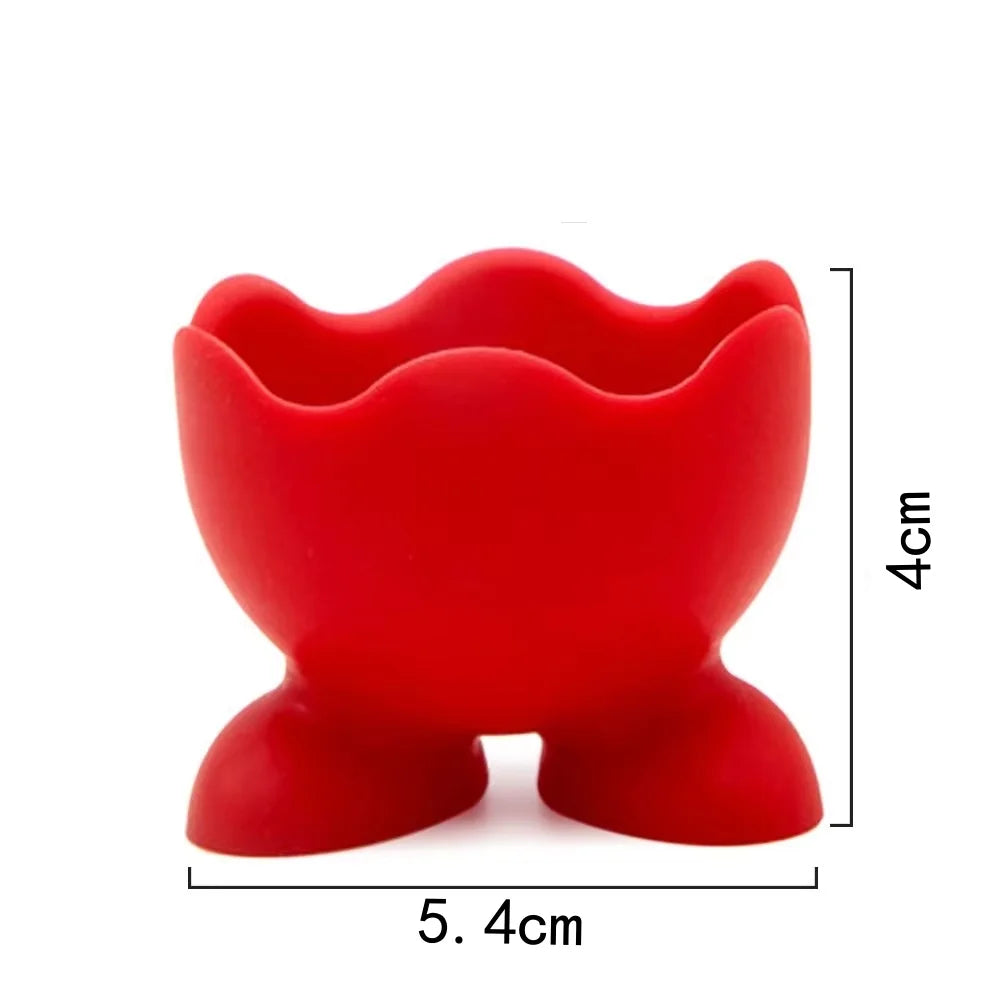 Silicone Egg Cups and Beauty Sponge Holder Stand Set - 6