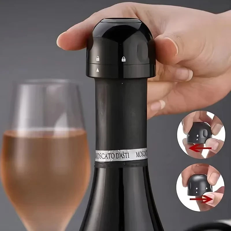 Rotating Wine and Champagne Bottle Stopper Leak Proof Sealing Plug