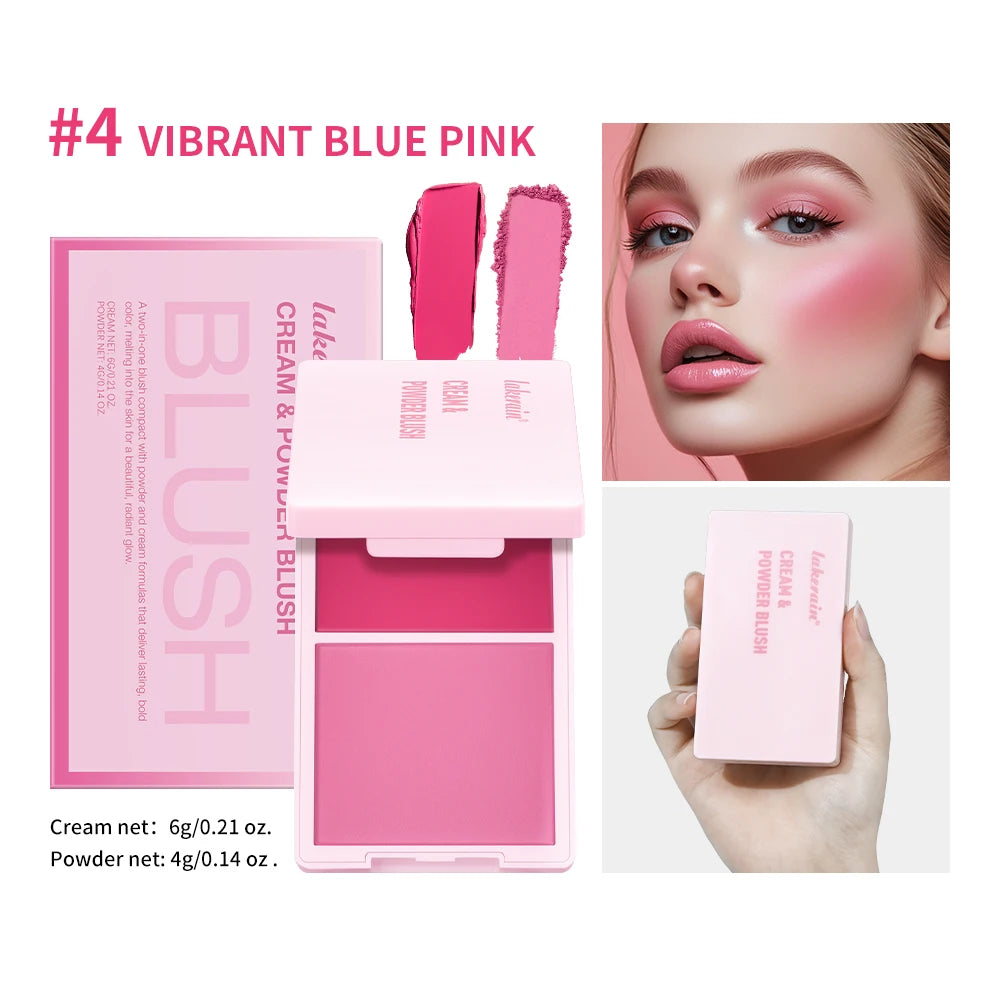 Lakerain 2 in 1 Cream and Powder Blush Makeup Palette