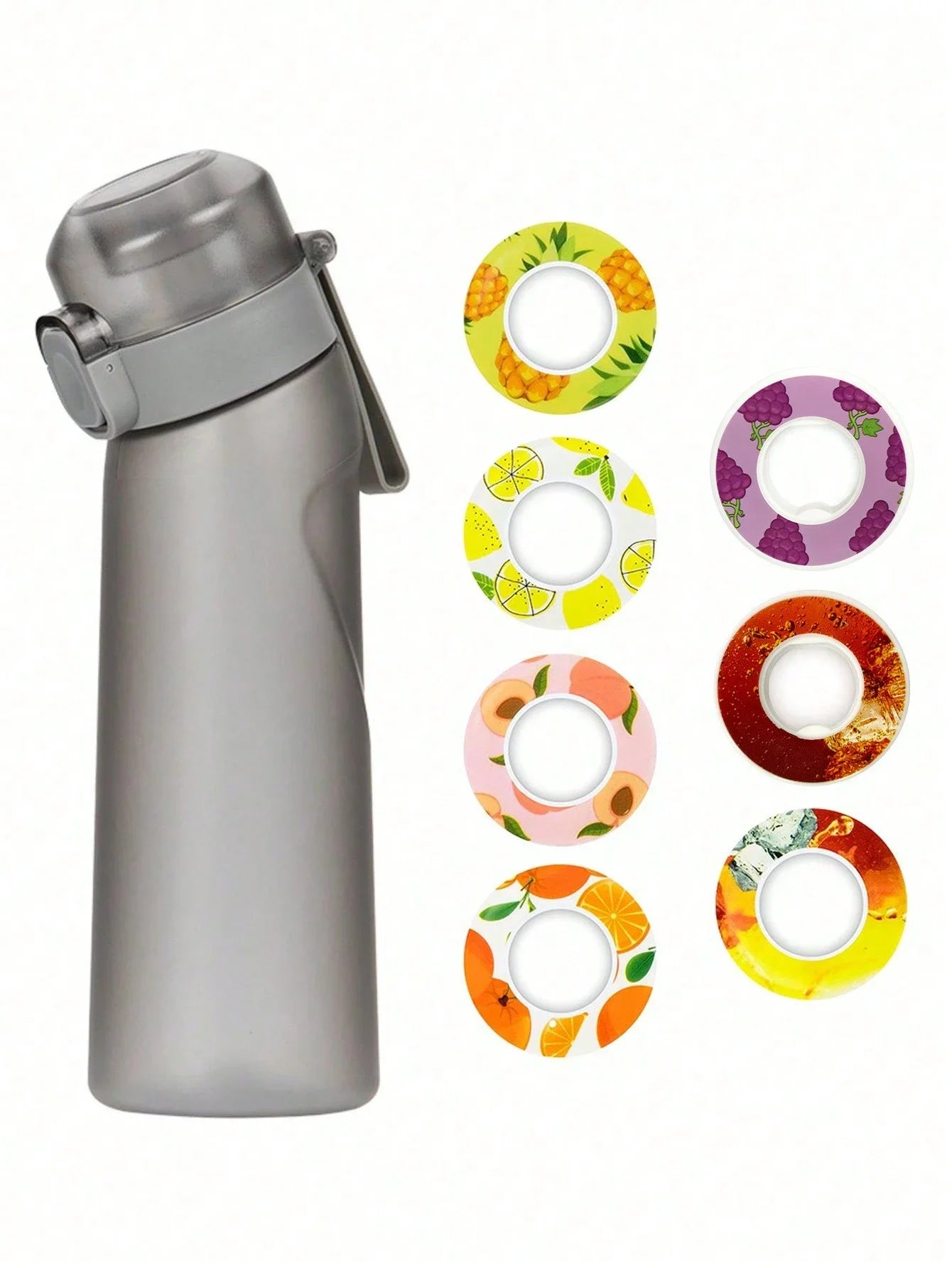 Aromatherapy Sport Water Bottle with Flavor Pods Leak Proof Straw Cup