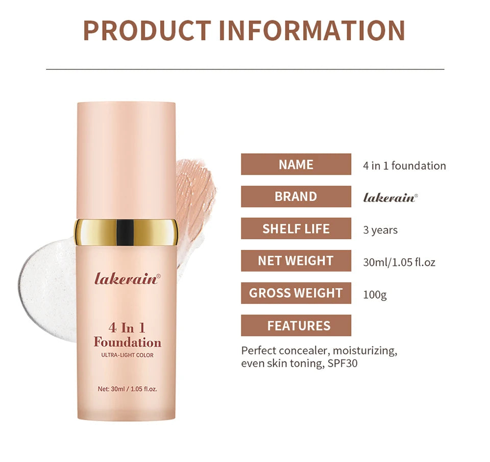 Color Changing Foundation SPF 30 Moisturizing Makeup Base