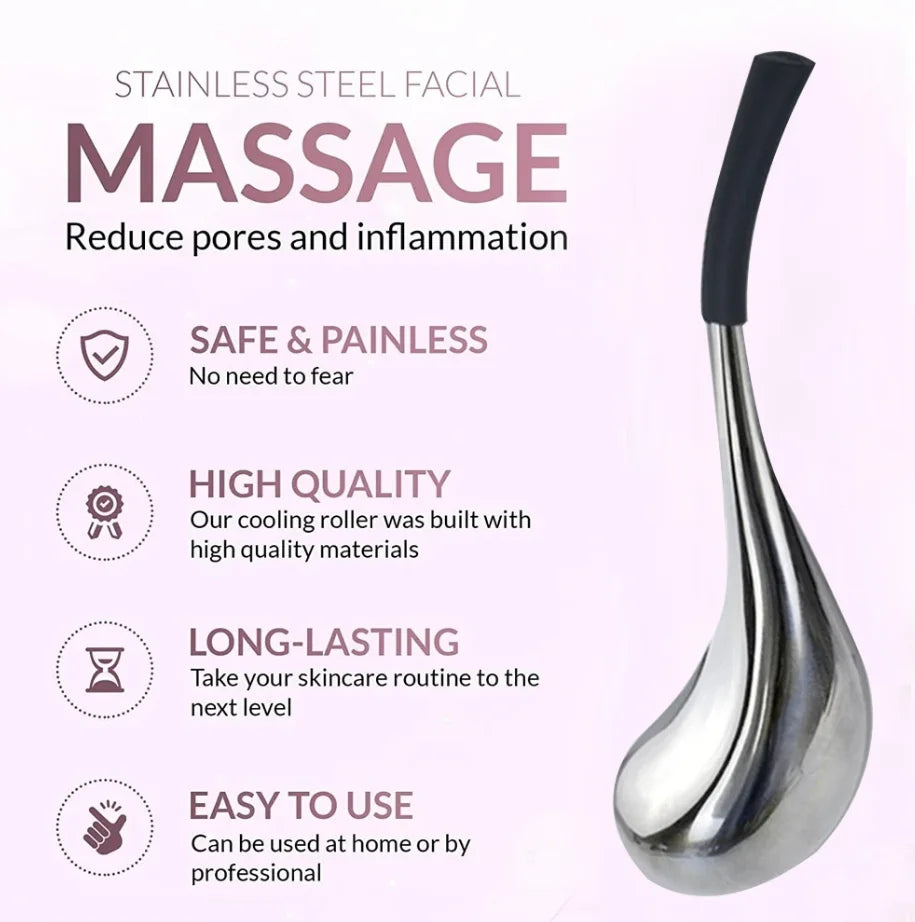 Stainless Steel Ice Globes Facial Cryo Sticks Cooling Roller - 11