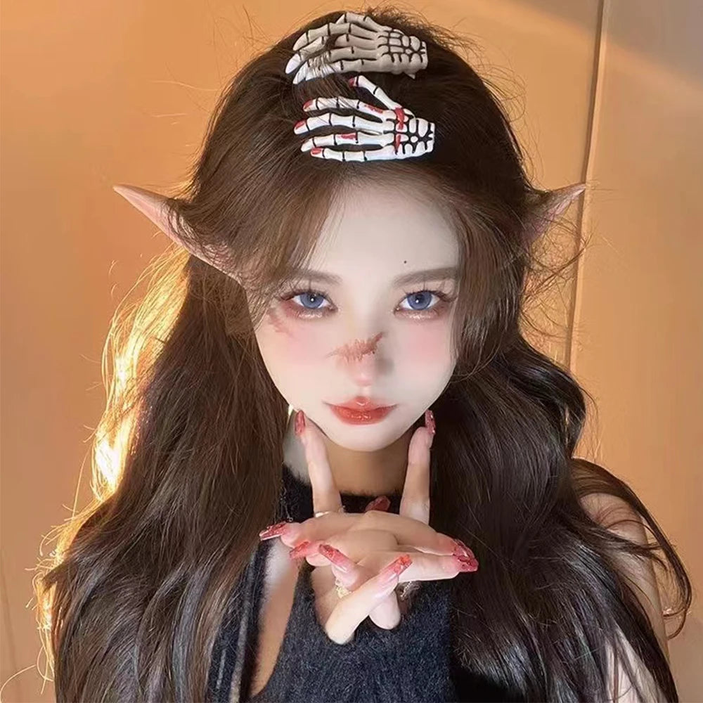 Skeleton Hand Hair Clip Gothic Punk Halloween Horror Hair Accessories