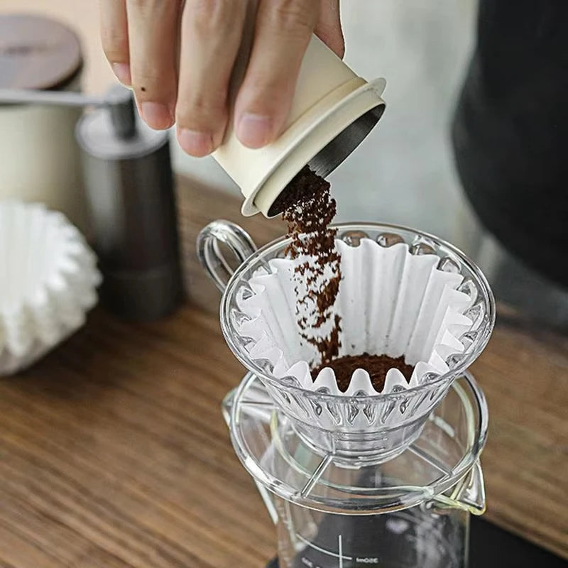50/100pcs Coffee Filter Paper Bowl Shape Drip Basket for Pour Over Brew - 4