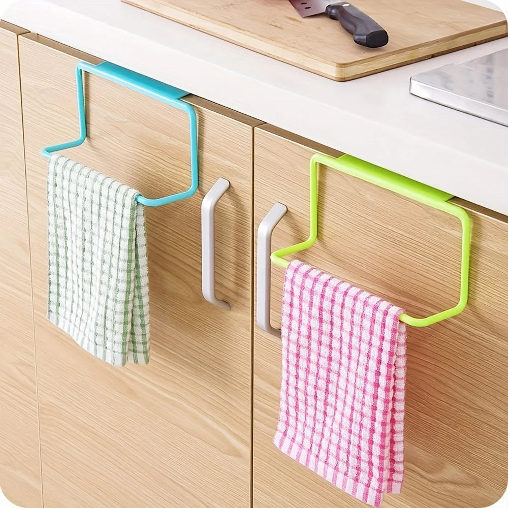 Over Cabinet Towel Rack No Drill Kitchen Rag Holder Storage Organizer - 8