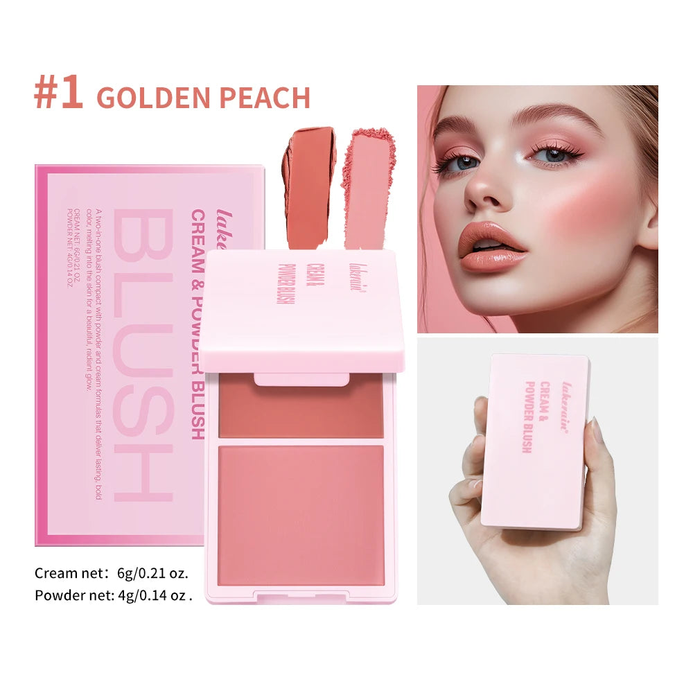 Lakerain 2 in 1 Cream and Powder Blush Makeup Palette