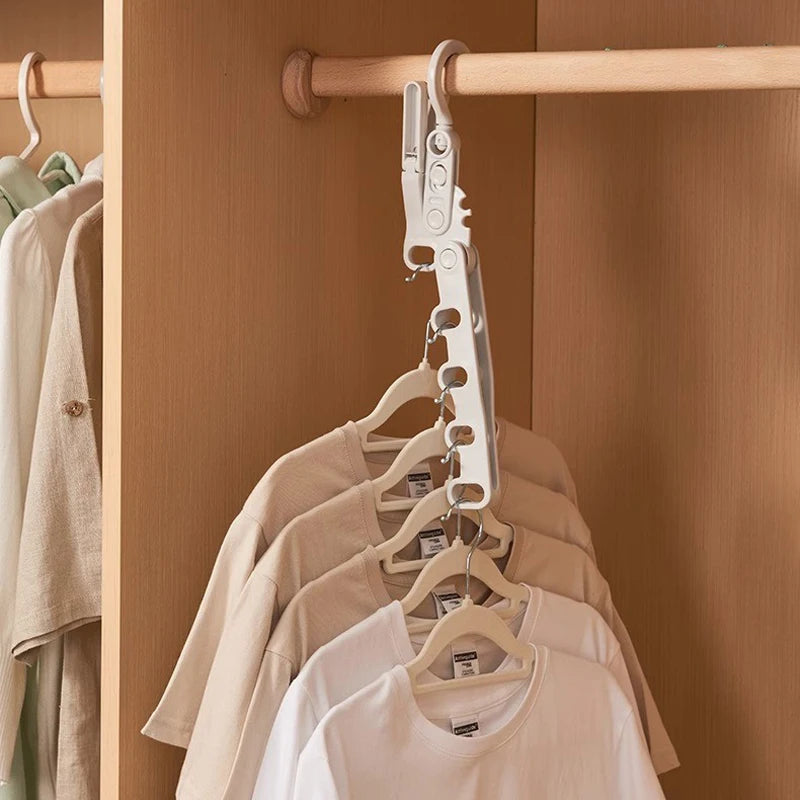 Foldable Five Hole Travel Drying Rack Portable Clothes Hanger Organizer - 4