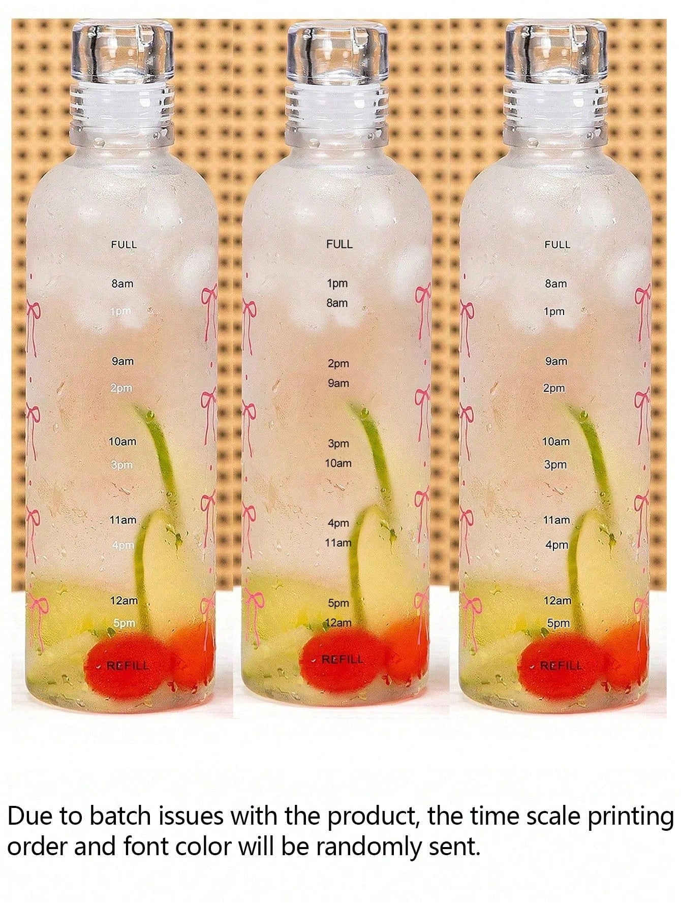 500ml Bow Print Water Bottle Leakproof Reusable Plastic Sports Cup - 12