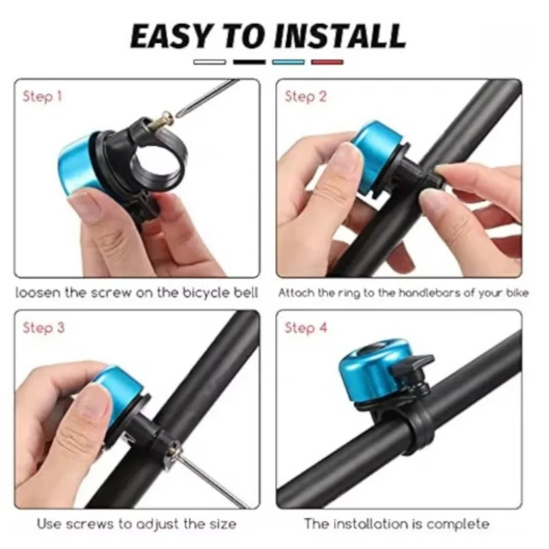 Aluminum Alloy Bicycle Bell Crisp Sounding Bike Handlebar Ring Horn
