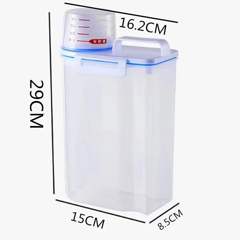 4 Pack Airtight Rice Storage Container Set with Measuring Cup Dispenser