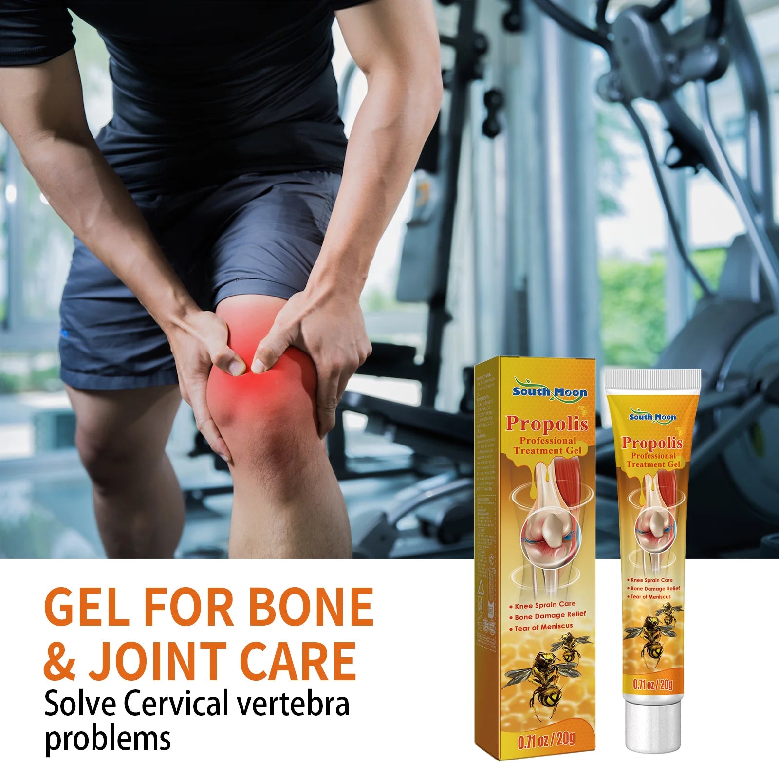 Propolis Joint Care Gel Soothing Massage Cream for Knees and Back - 8