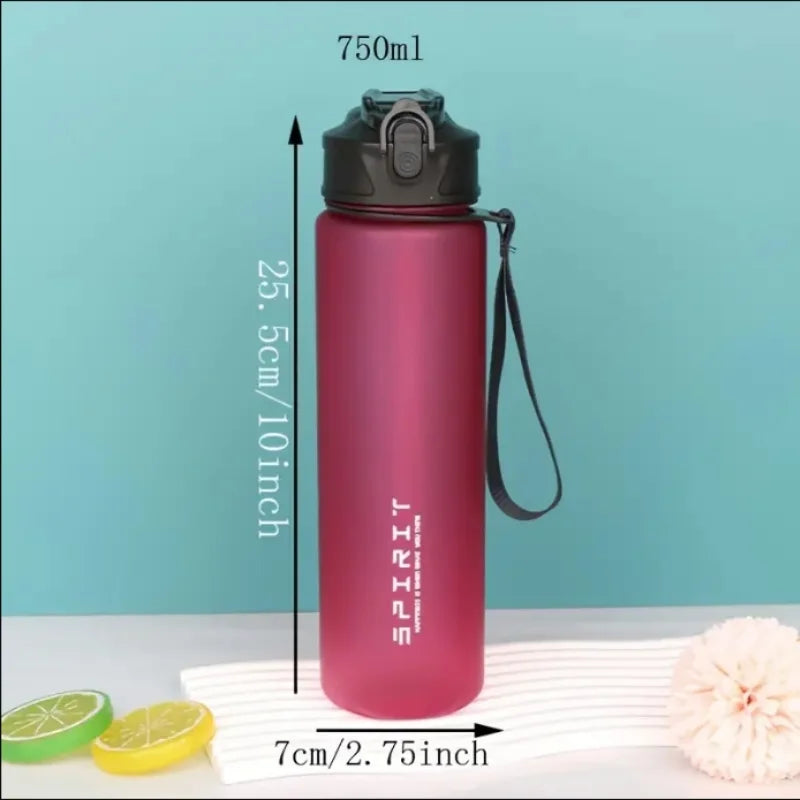 750ml Frosted Sports Water Bottle Leakproof BPA Free Gym Sport Cup - 3