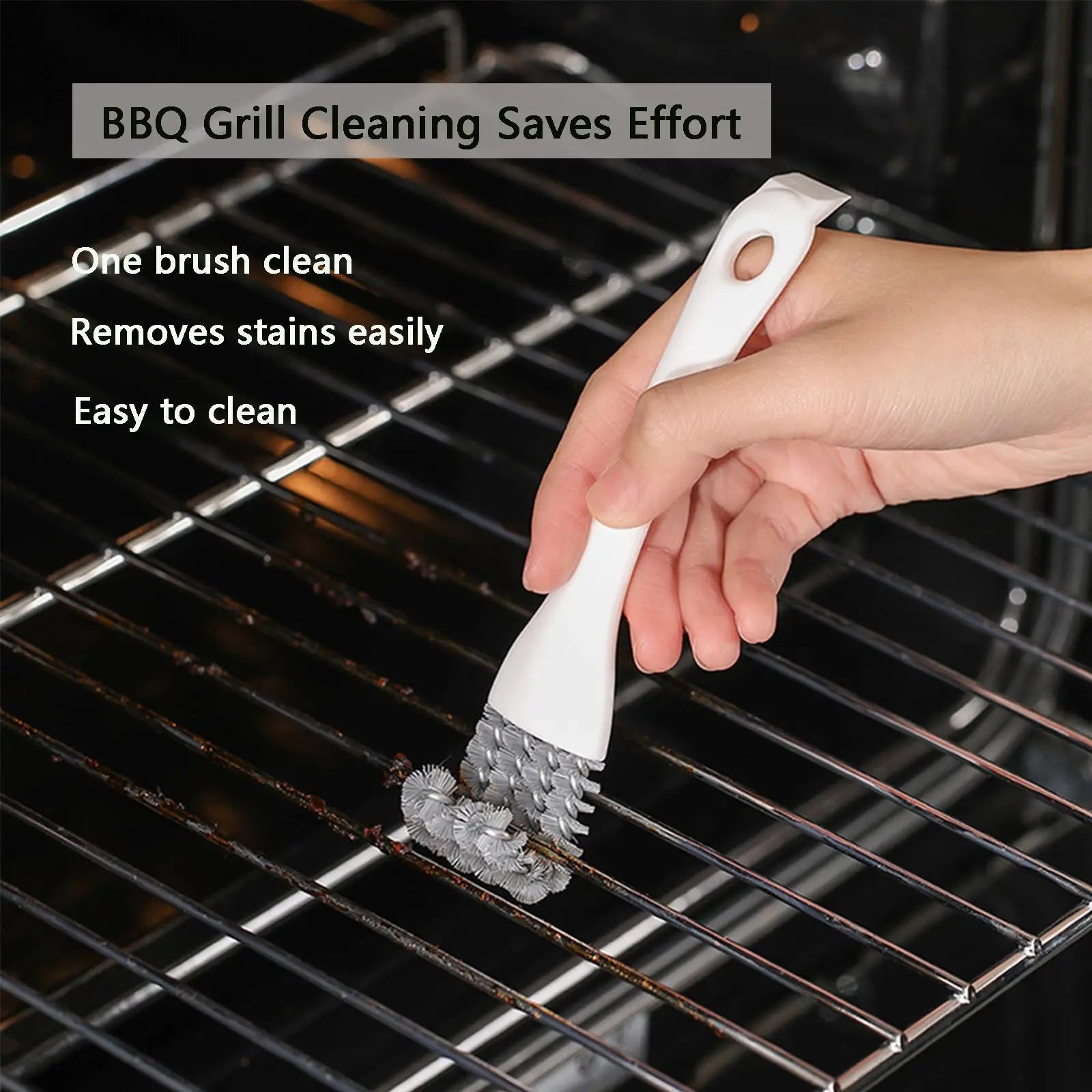 BBQ Grill Cleaning Brush 2-in-1 Scraper Tool for Stove and Oven - 1