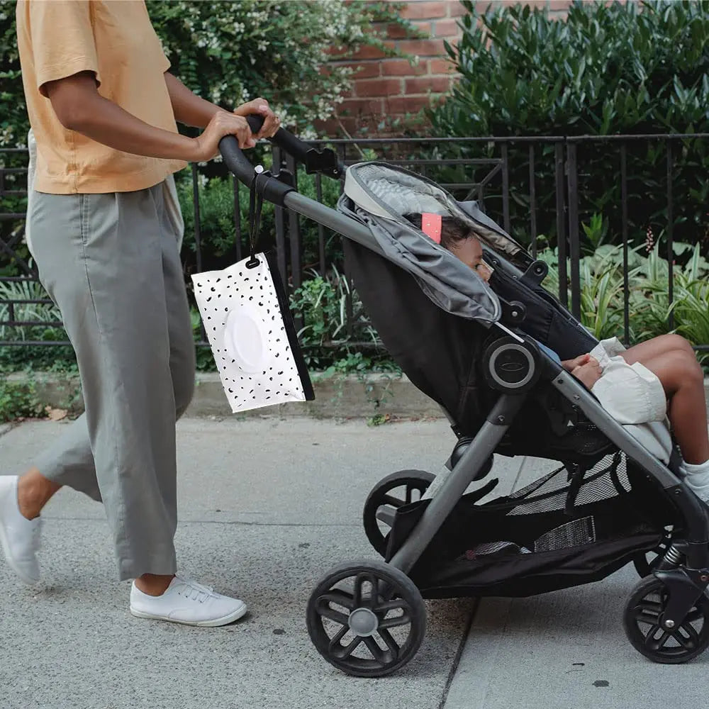 Portable Baby Wipe Pouch Refillable Wet Wipe Case for Travel Stroller - 8