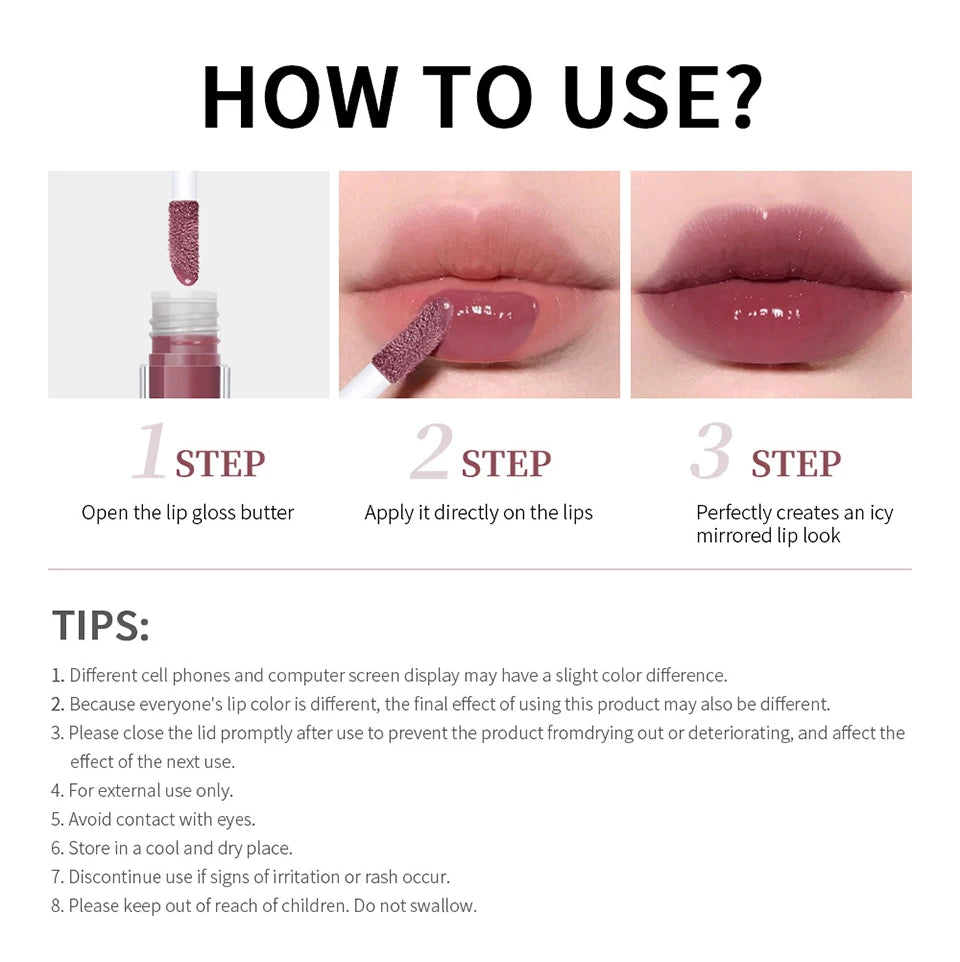 Lakerain Moisturizing Mirror Lip Gloss Butter Liquid Lip Makeup - 15
