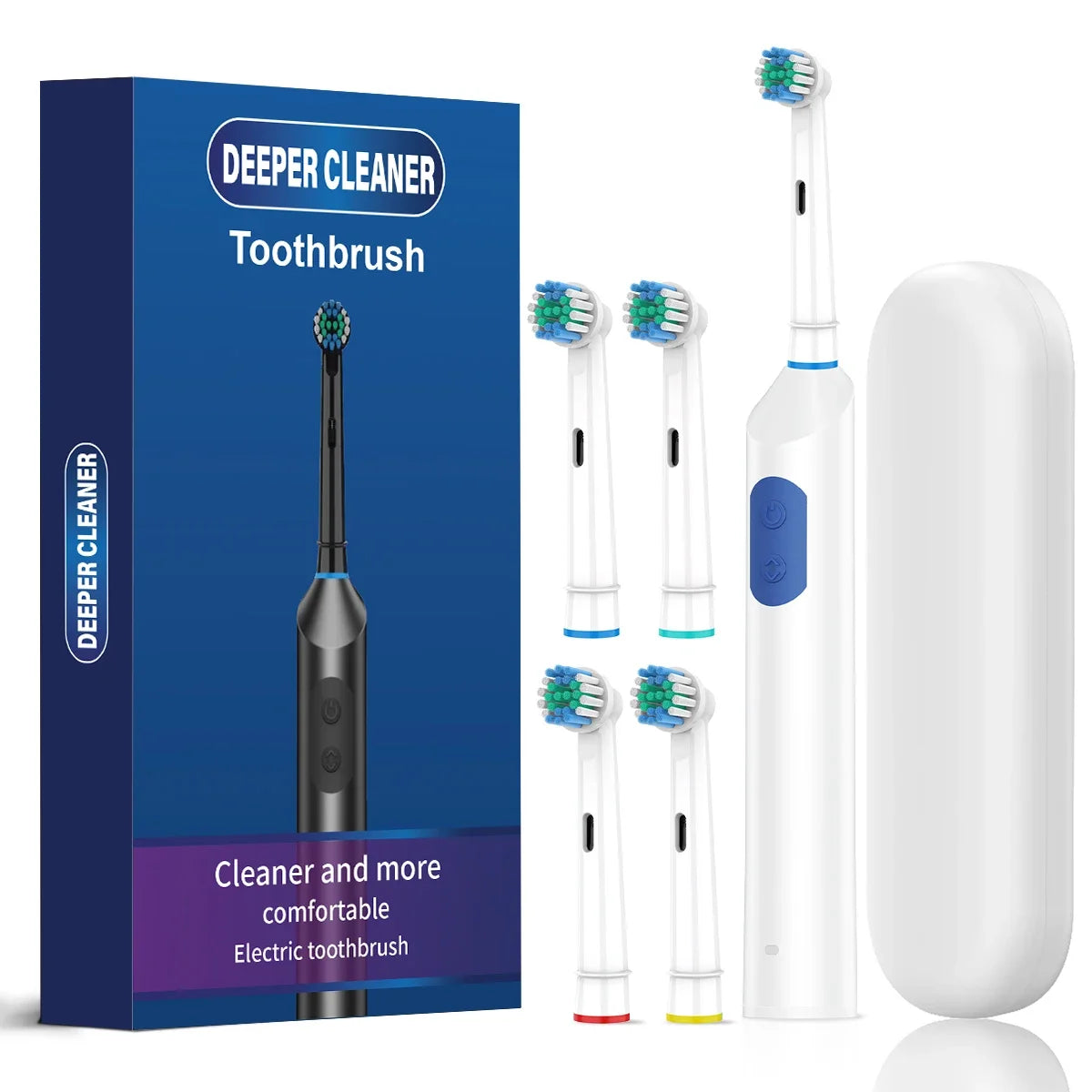 Rechargeable Rotating Electric Toothbrush with 4 Heads