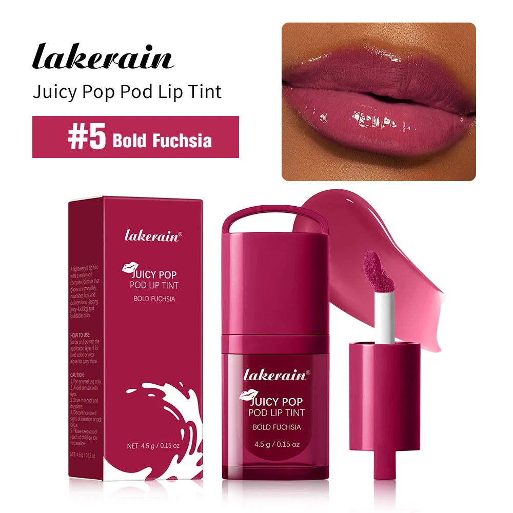 Lakerain Juicy Pop Pod Lip Tint Moisturizing Gloss Stain Makeup