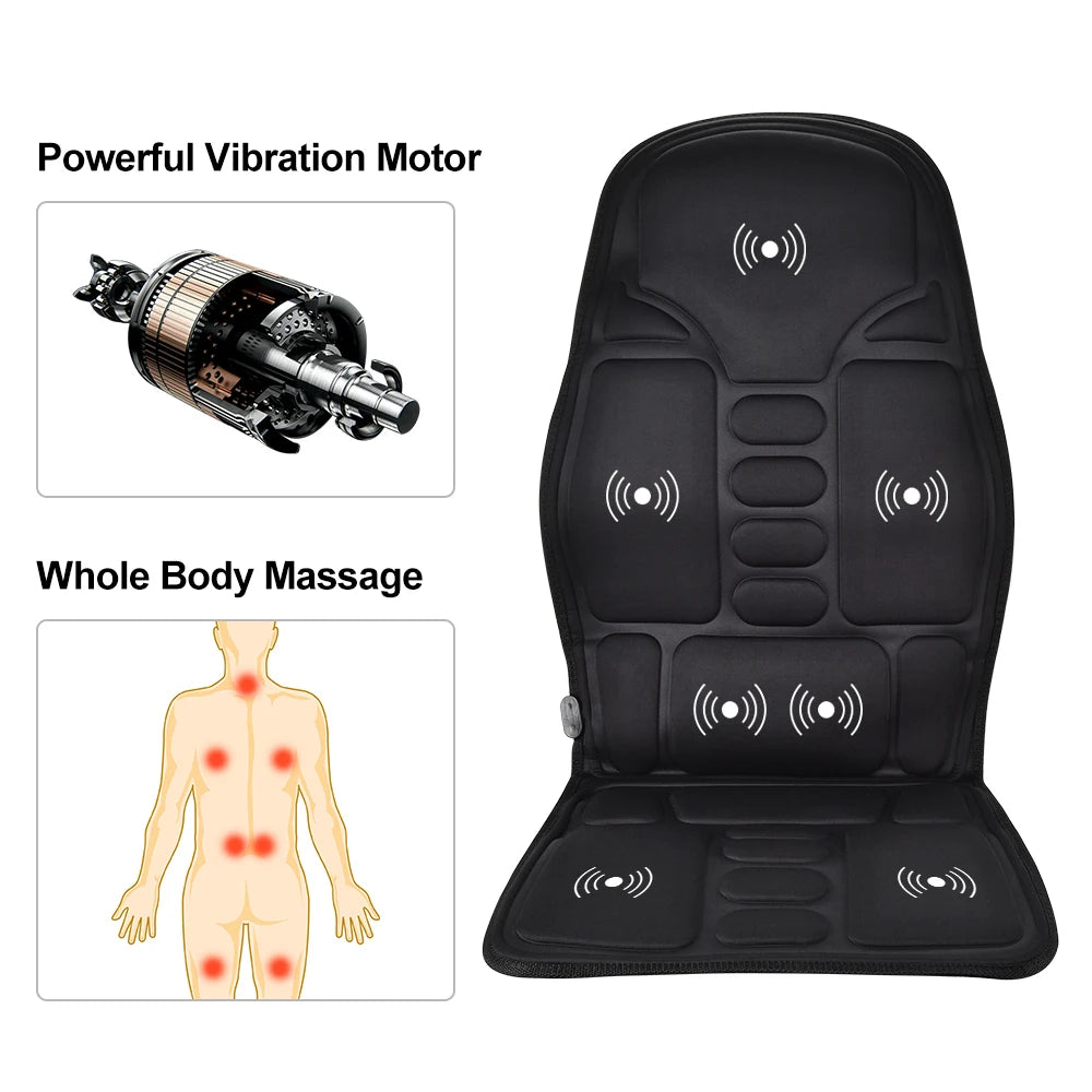 Electric Back Massager Heating Chair Cushion Vibrator Mat - 15