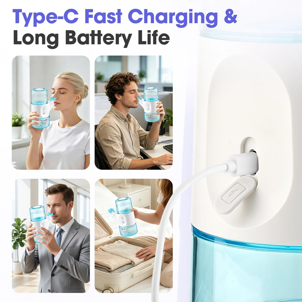 Electric Nasal Irrigator Nose Cleaner Sinus Rinse