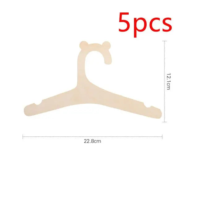 Wooden Baby Clothes Hangers Cute Bear Kids Clothing Organizer Rack - 16