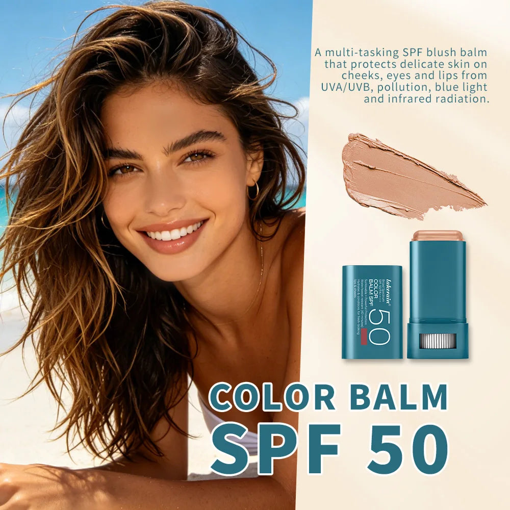 SPF 50 Blush Balm Stick Hydrating Sunscreen Makeup - 2