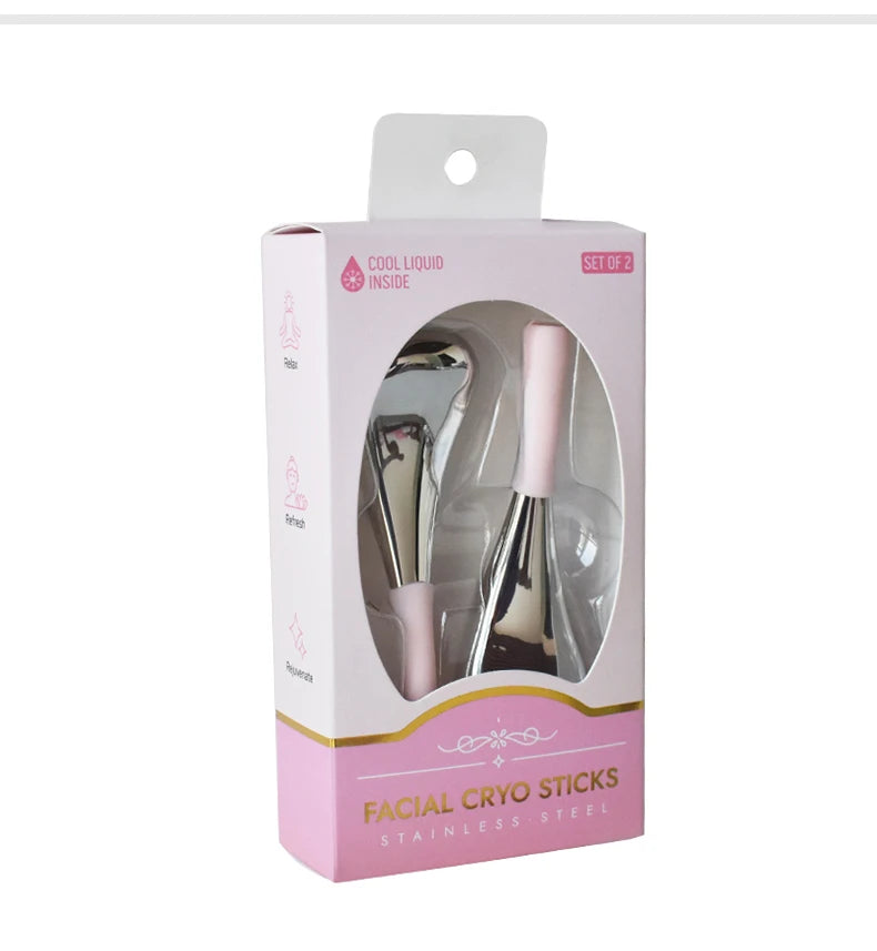Stainless Steel Ice Globes Facial Cryo Sticks Cooling Roller - 15