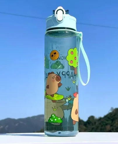 Capybara Water Bottle Leakproof Sippy Cup for Sports and Camping