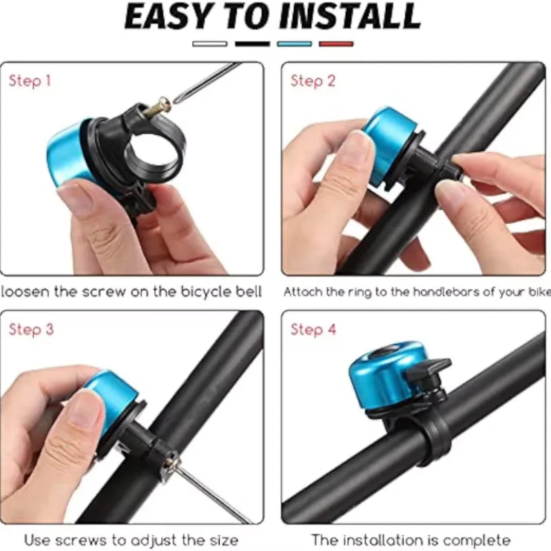 Aluminum Alloy Bicycle Bell Crisp Sounding Bike Handlebar Ring Horn - 12