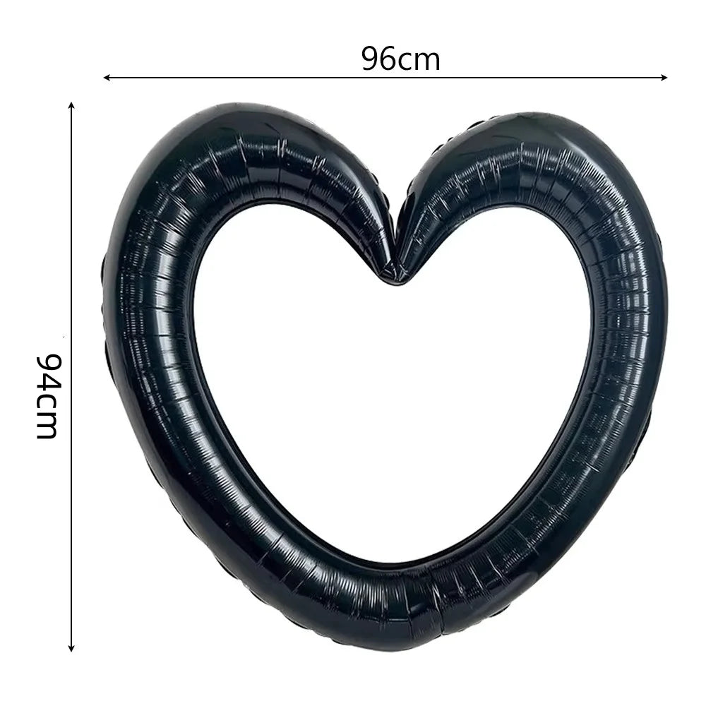 Heart Shaped Happy Birthday Photo Frame Balloon Romantic Party Prop - 6