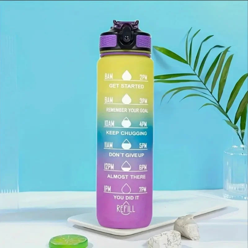Gradient Sports Water Bottle with Time Marker and Straw Leakproof - 11