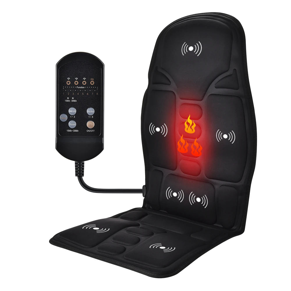 Electric Back Massager Heating Chair Cushion Vibrator Mat