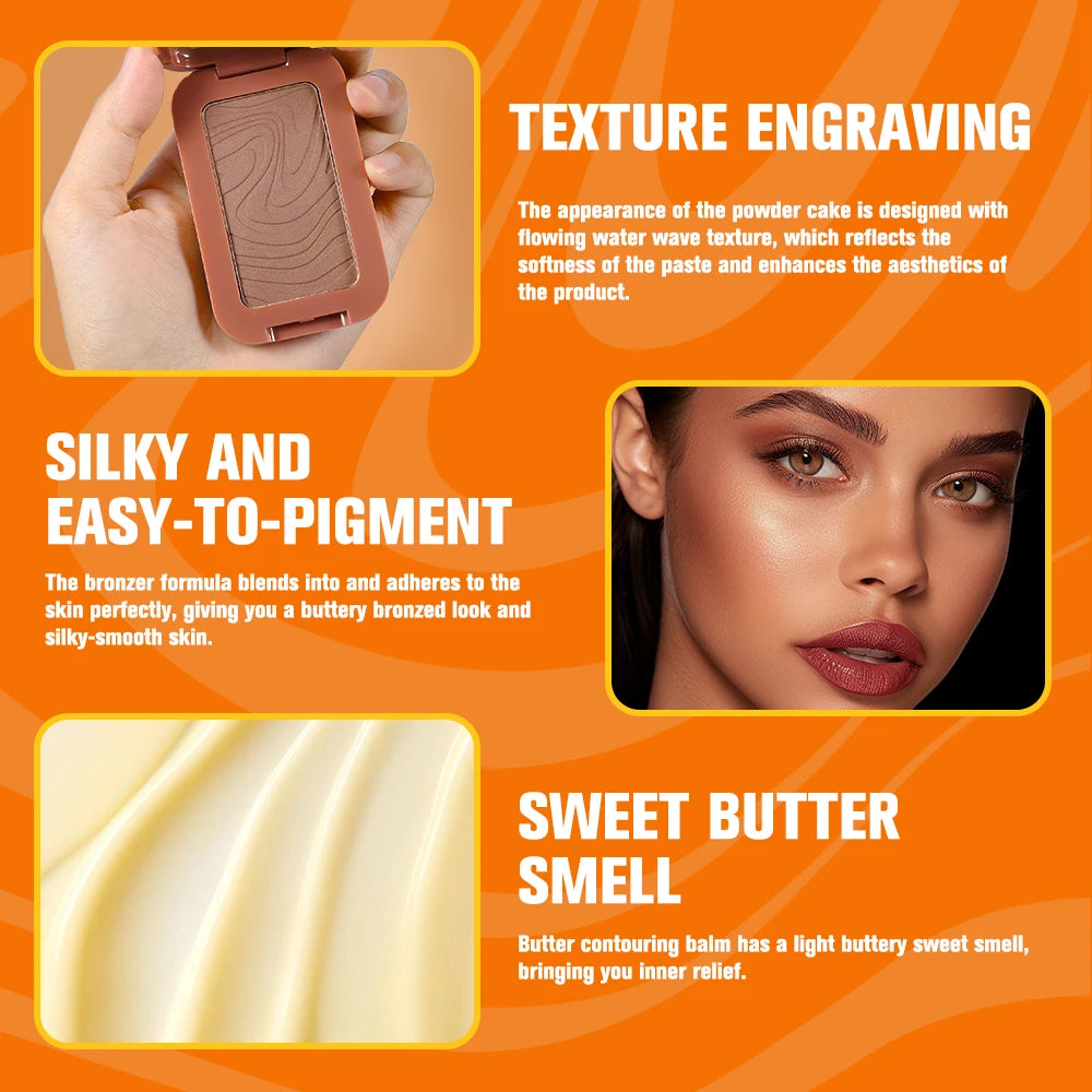Lakerain Butter Bronzer Powder Contour Makeup Palette - 4