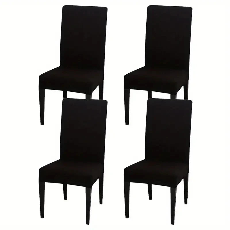 Elastic Dining Chair Covers Set Soft Stretch Slipcovers for Home Hotel - 17