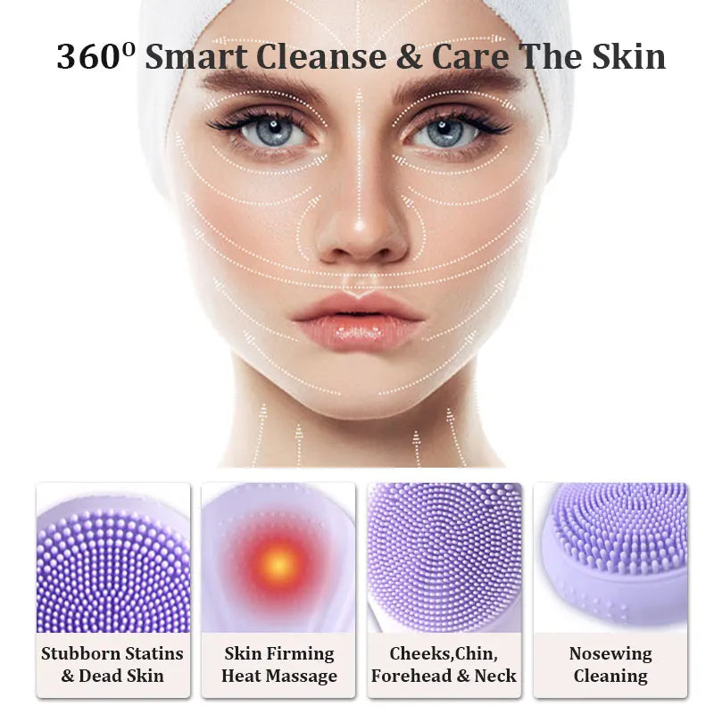 Sonic Facial Cleansing Brush Electric Face Scrubber Exfoliator