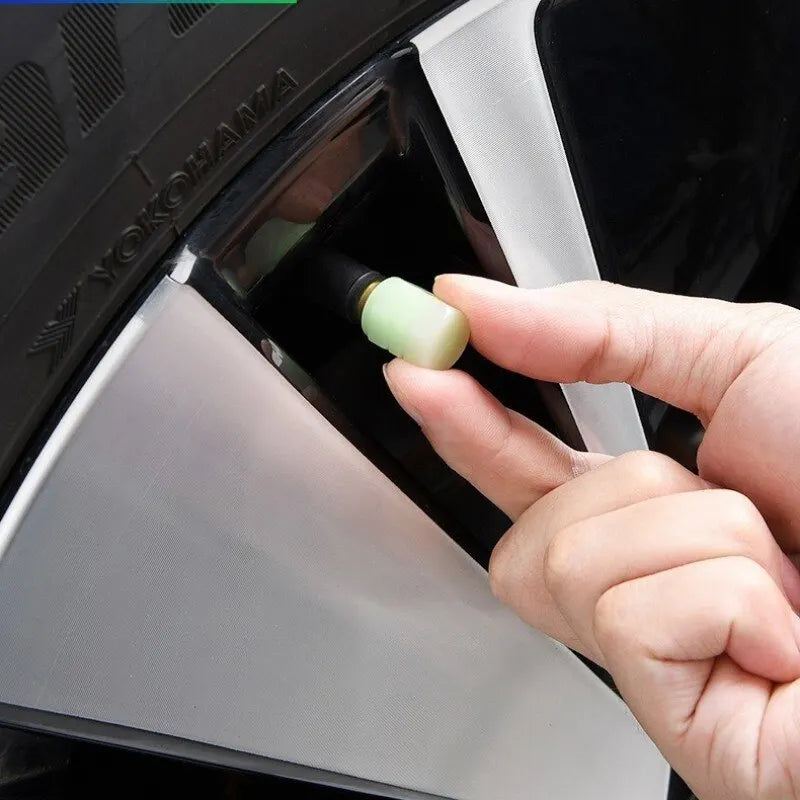 Luminous Tire Valve Caps Glow in the Dark Wheel Stem Covers for Vehicles