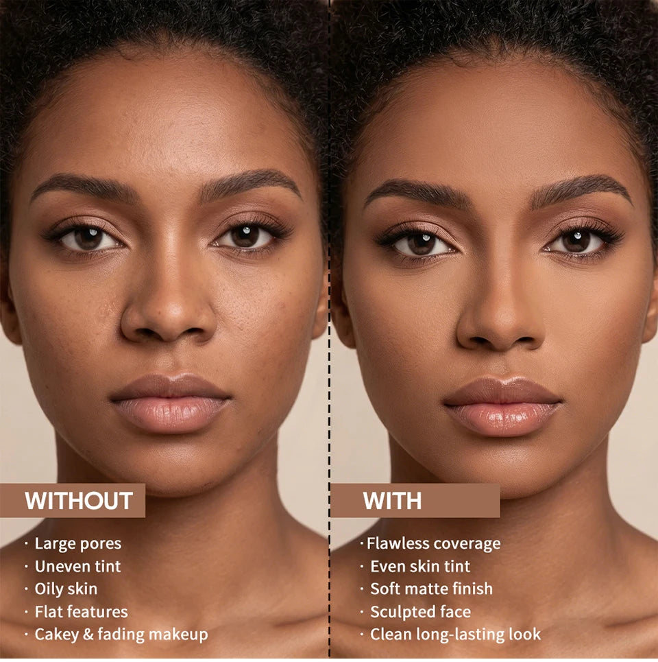 Matte Bronze Compact Powder Natural Setting Makeup - 13