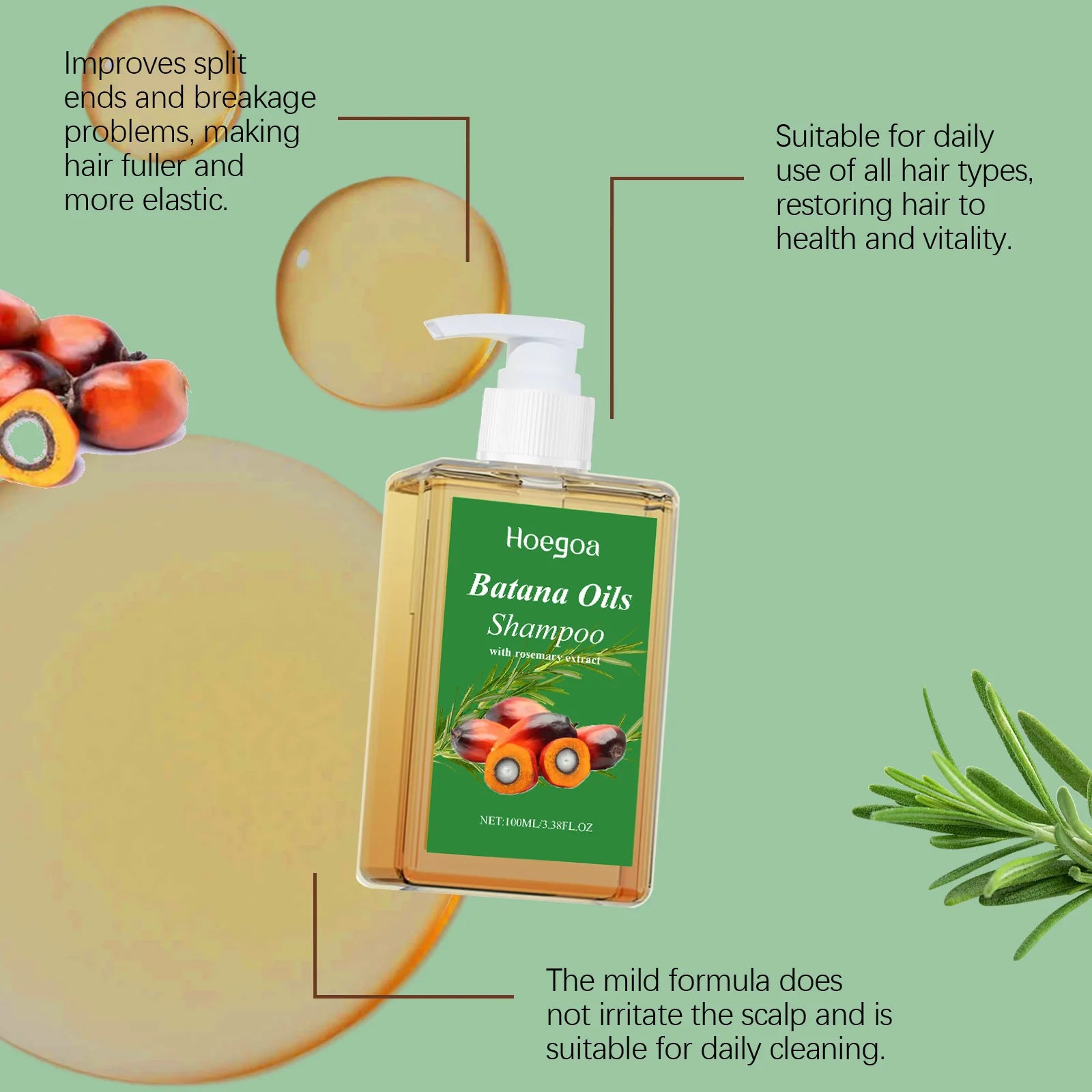 Batana Oil Hair Growth Shampoo Repair Treatment - 10