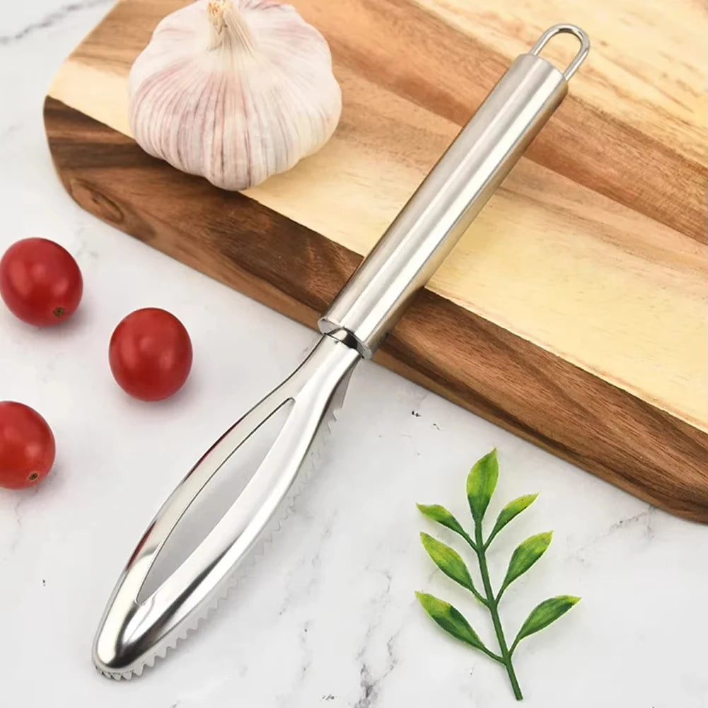 Stainless Steel Fish Scaler Scraper Kitchen Seafood Cleaning Tool