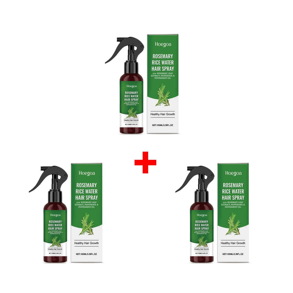 Rosemary Rice Water Hair Growth Spray for Damaged Frizzy Hair